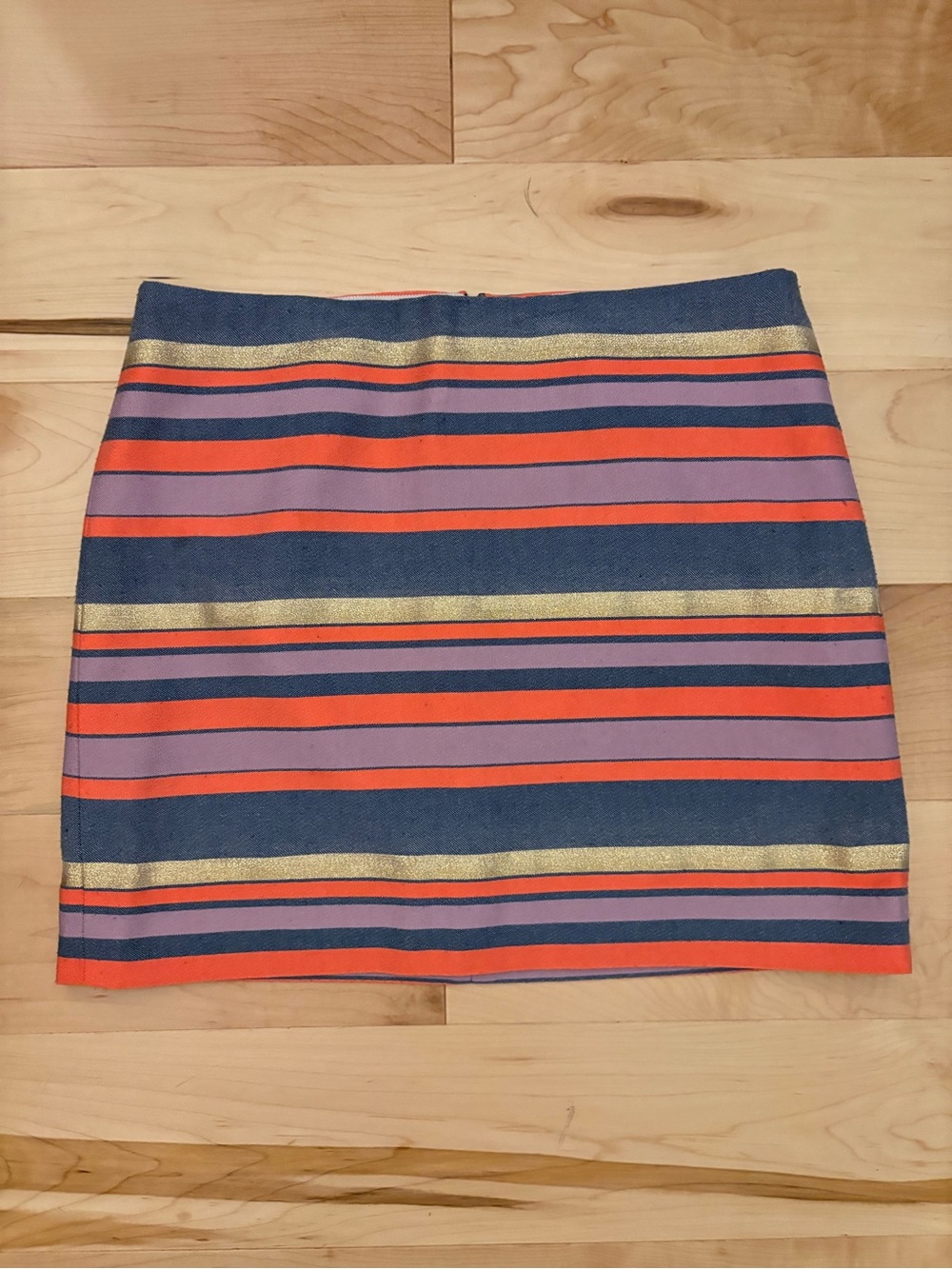 Banana Republic Striped Mini Skirt in Navy, Coral & Lavender